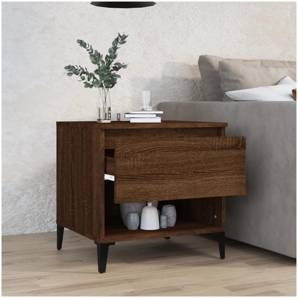 Tavolino Rovere Marrone 50x46x50 Cm In Legno Multistrato - Foto 3