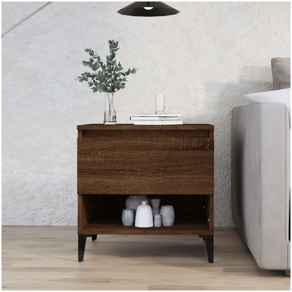Tavolino Rovere Marrone 50x46x50 Cm In Legno Multistrato - Foto 1