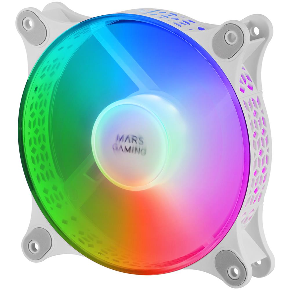 MF-DUO Kit 2 Ventole FRGB Rainbow 360° Diametro 12 cm Colore Bianco - Foto 3
