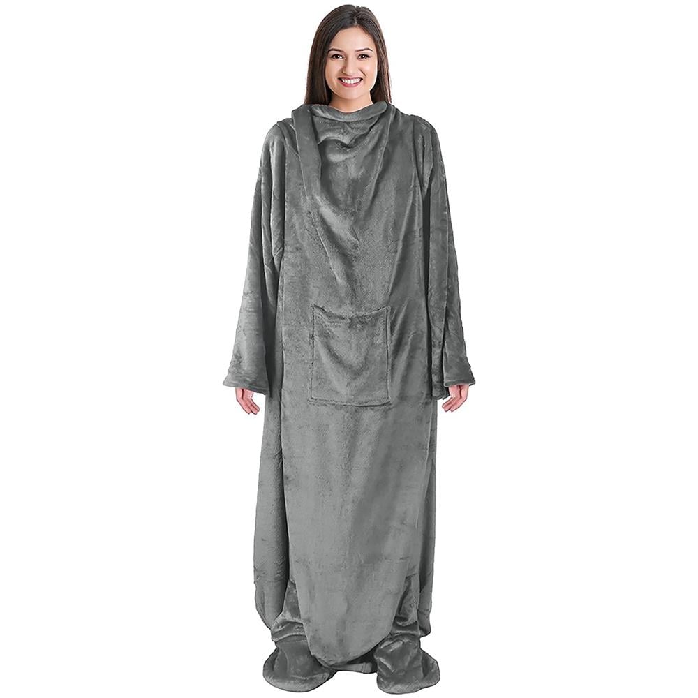 Coperta Morbida Con Maniche Grigio 180x140 Cm - Foto 1