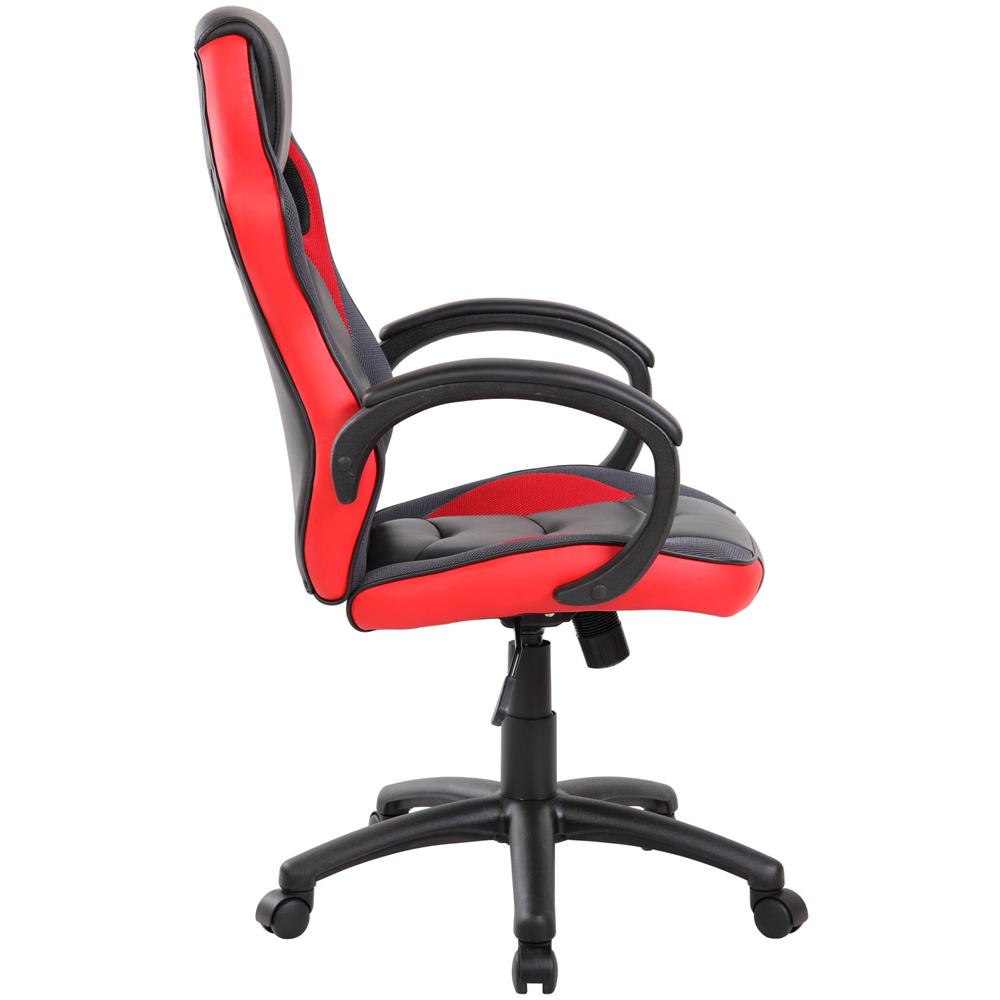 Sedia Da Gaming Caloundra, Poltrona Da Gaming Adulto, Sedia Da Scrivania, 66x61h104/114 Cm, Nero E Rosso - Foto 2