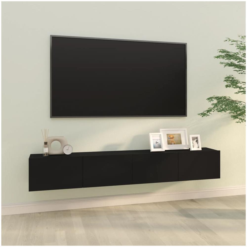Mobili Tv Da Parete 2 Pz Neri 100x30x30 Cm Legno Multistrato - Foto 1