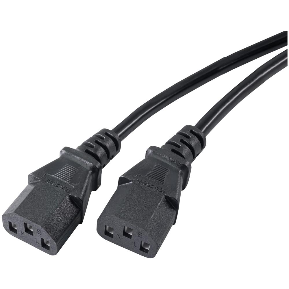 AK-PC-04A cavo di alimentazione Nero 1,8 m CEE7/7 2 x Attacco C13 - Foto 3