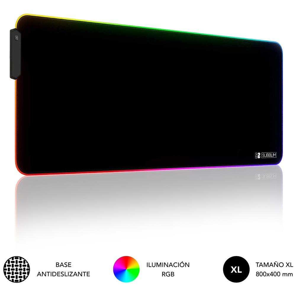 SUBMP-02RGB01 tappetino per mouse Tappetino per mouse per gioco da computer Nero - Foto 1