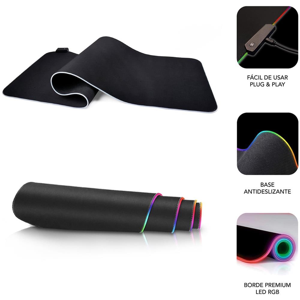 SUBMP-02RGB01 tappetino per mouse Tappetino per mouse per gioco da computer Nero - Foto 2