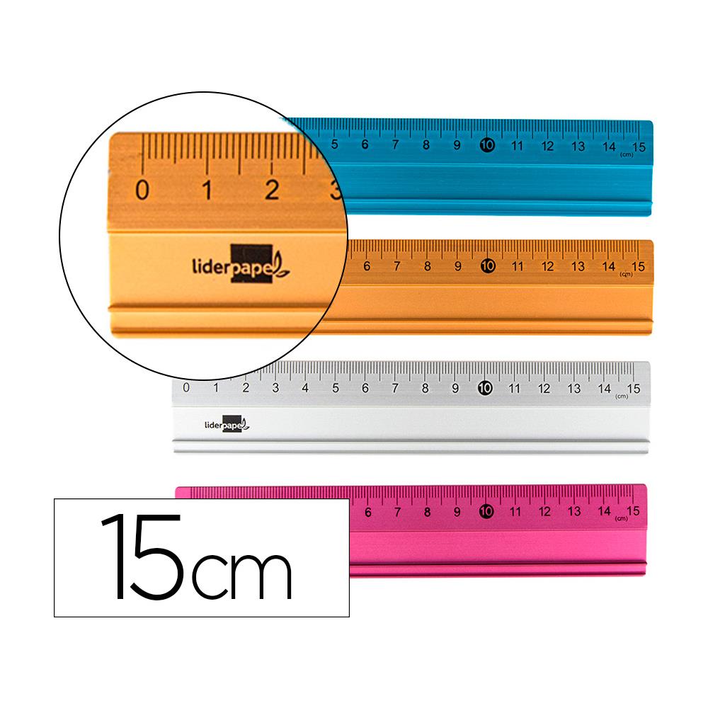 RG08 righello Righello da scrivania 150 mm Alluminio, Metallo Colori assortiti - Foto 1