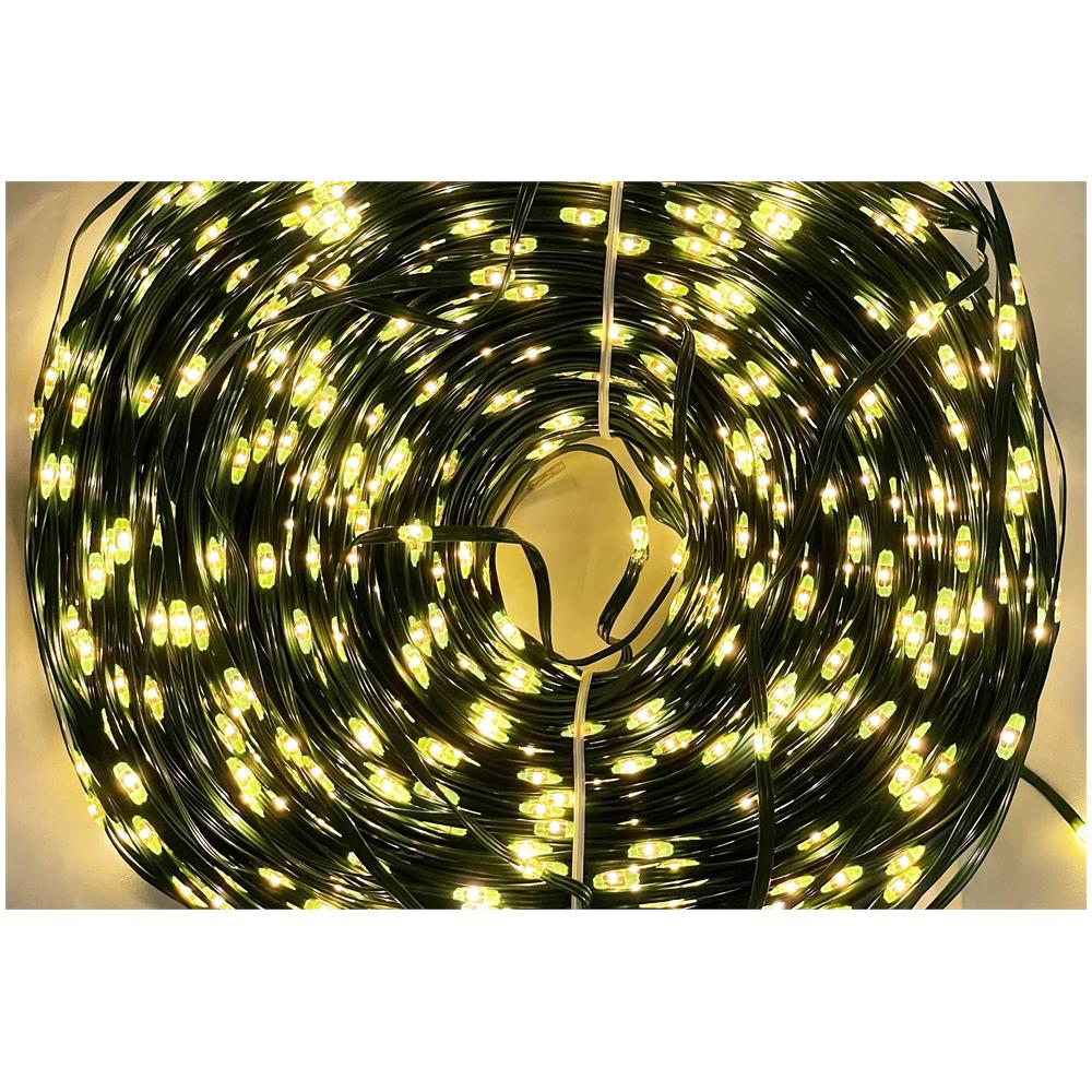 Catena Luminosa 140 mt, 2000 MicroLed a Goccia Bianco Caldo 2700K | Luci Per Albero di Natale e Decorazioni Natalizie, Adatte per Interno ed Esterno, 8 Giochi di Luce, Cavo Verde in soft PVC - Foto 5