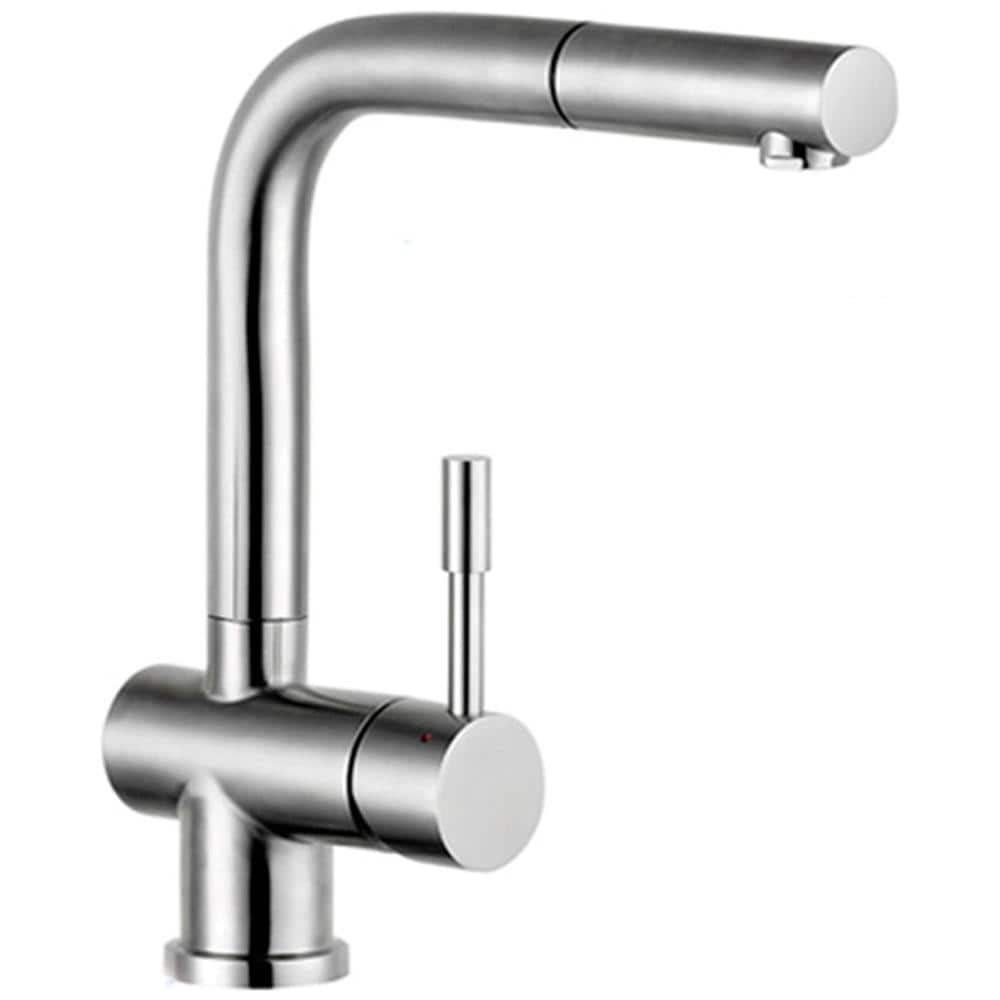 Miscelatore Lavello Acciaio Inox Bocca Alta Estraibile Squadro - Foto 2