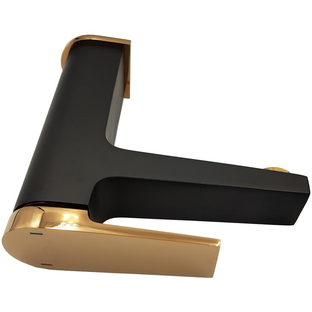 Nero / rose Gold Ottone Bagno Bacino Rubinetto Miscelatore Connettore Click-clack - Foto 2