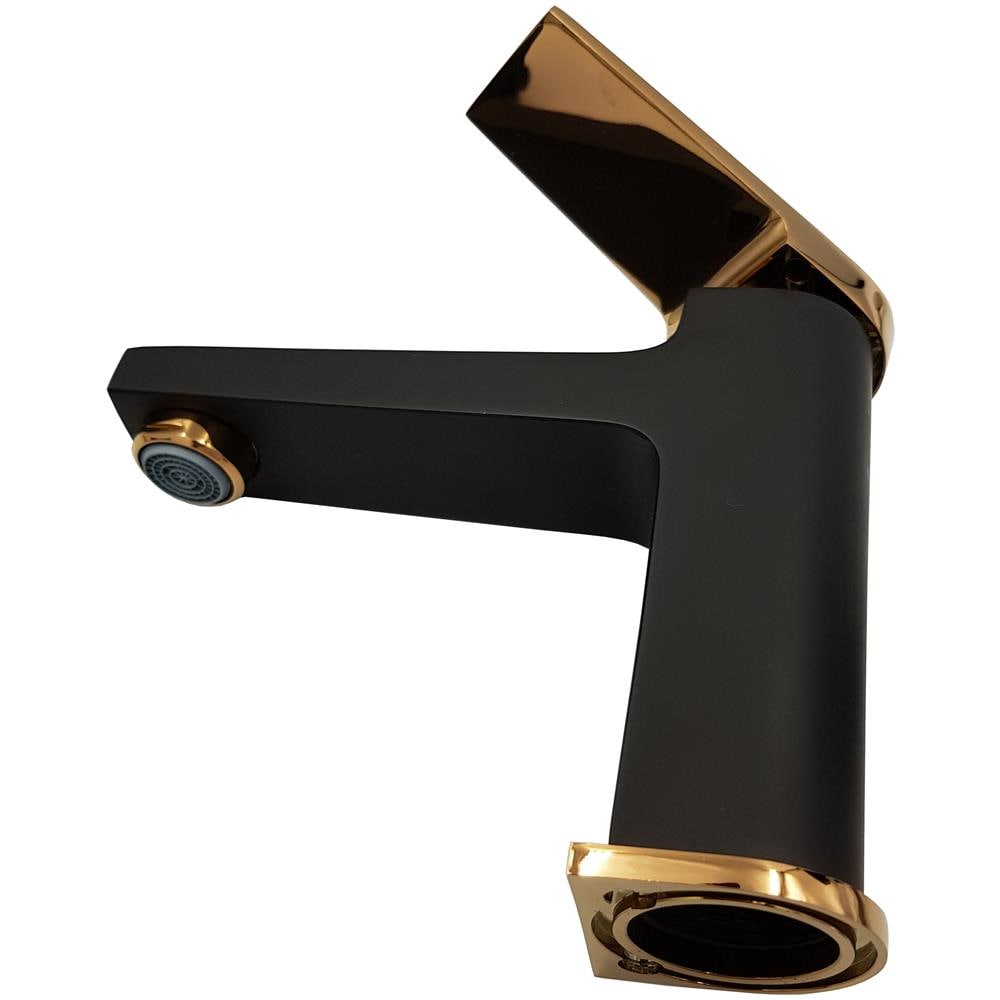 Nero / rose Gold Ottone Bagno Bacino Rubinetto Miscelatore Connettore Click-clack - Foto 4