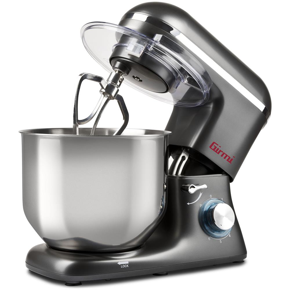 Impastatrice Planetaria IM46 con Capacità 8 Litri  6 Velocita Potenza 1800W Colore Nero Acciaio Inossidabile - Foto 2