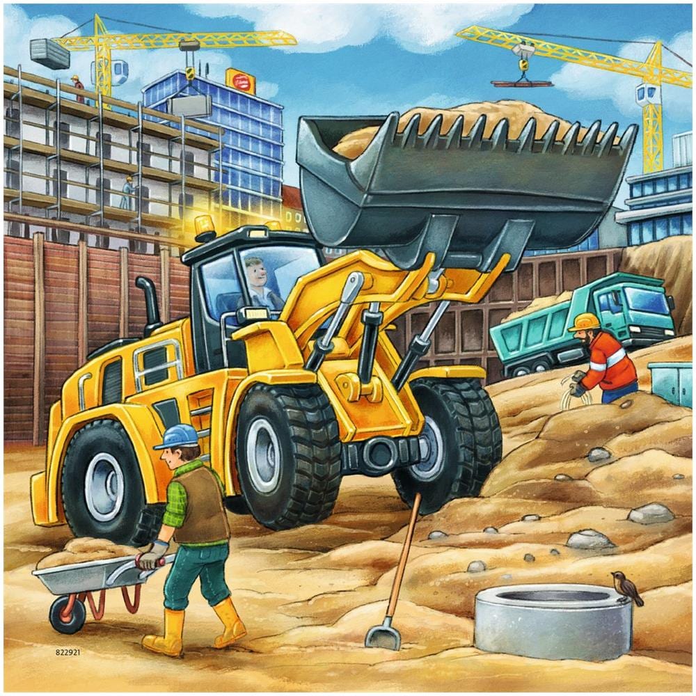 Puzzle 3x49 Elemente - Groe Baumaschinen (092260)  - Foto 3
