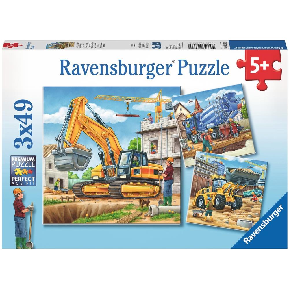 Puzzle 3x49 Elemente - Groe Baumaschinen (092260)  - Foto 1