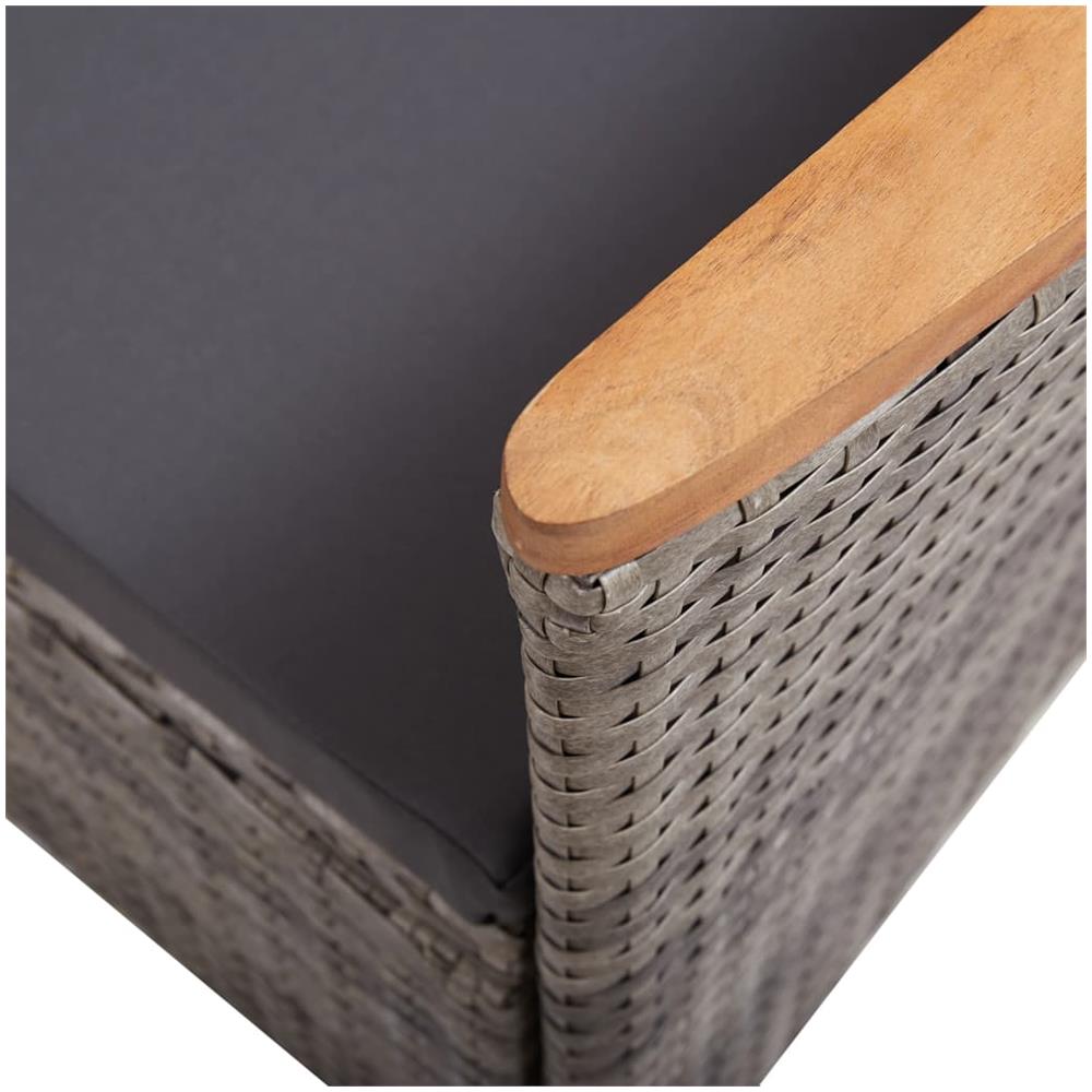 Sedie da Esterno 2 pz con Cuscini in Polyrattan Grigio - Foto 2