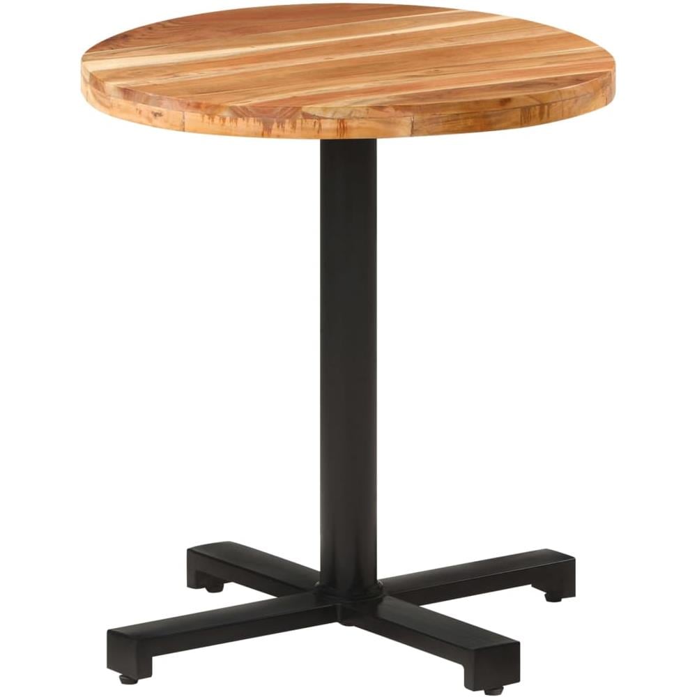 Tavolo da Bistrot Rotondo Ø70x75 cm Legno Massello di Acacia - Foto 1