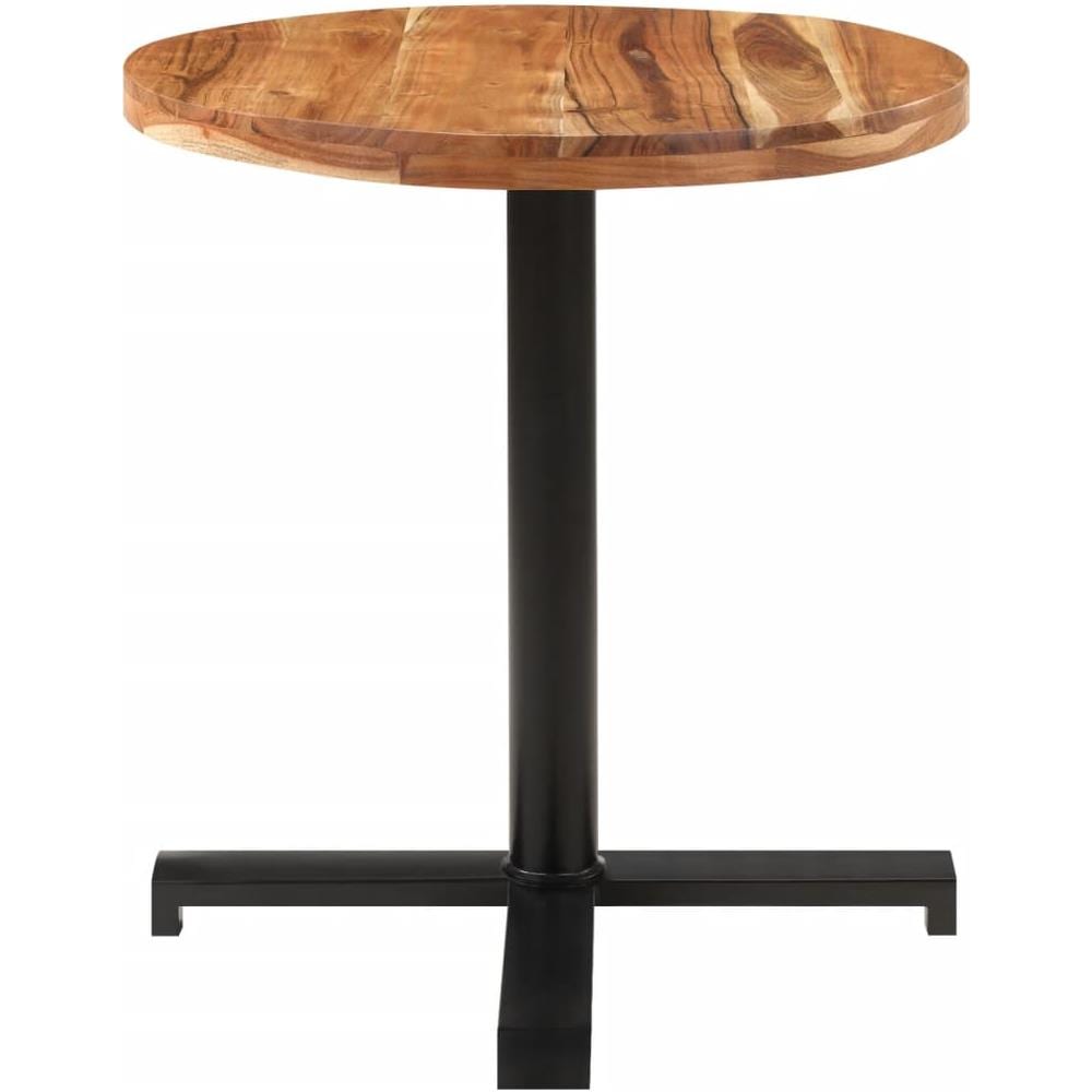 Tavolo da Bistrot Rotondo Ø70x75 cm Legno Massello di Acacia - Foto 2