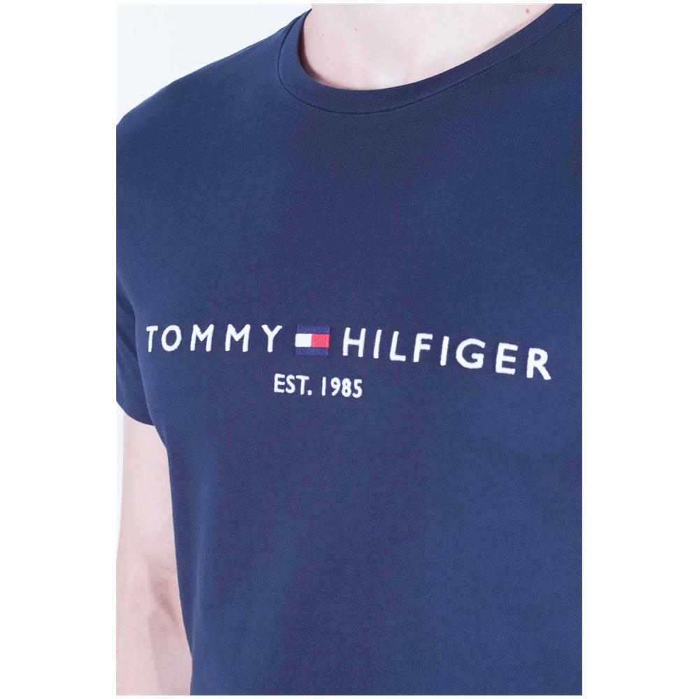 T-shirt Uomo Blu Girocollo Con Logo - Foto 4