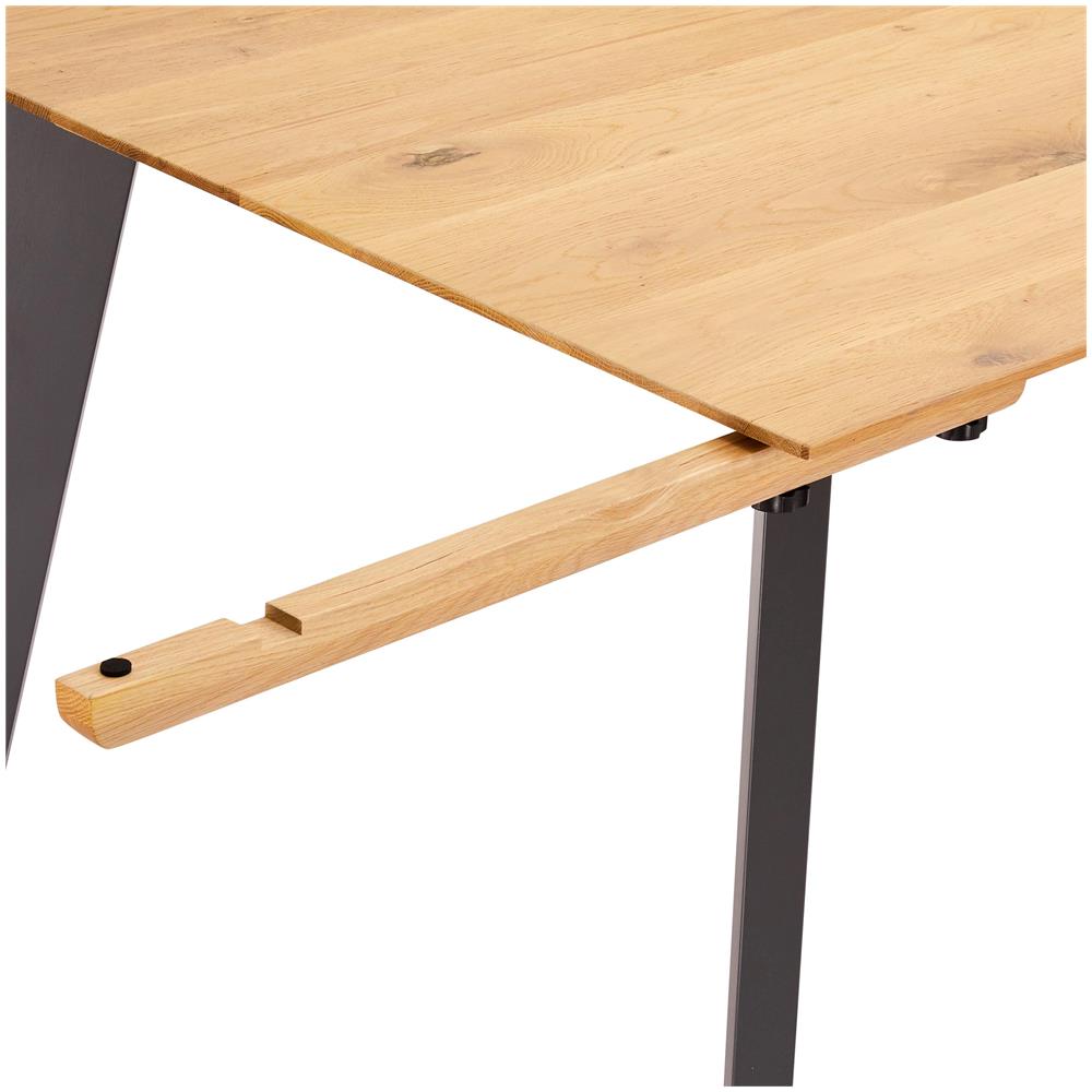 Ibbe Design Estensione Del Tavolo Da Pranzo Naturale / grigio Per Tavolo Sentosa Sentosa 100x50 Cm, In Legno Massello Di Rovere, Gambe Grigie - Foto 6