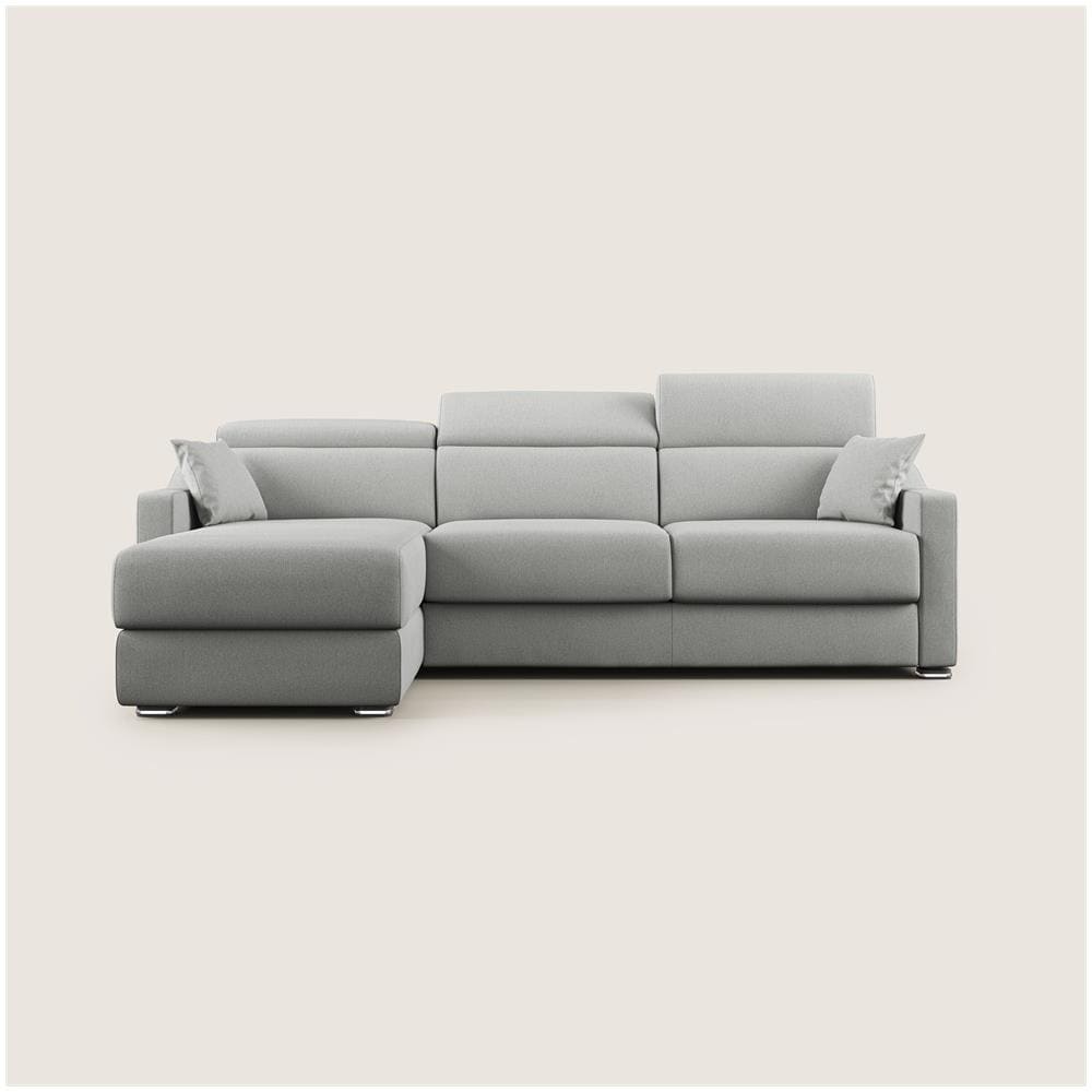 Amber Divano Letto Angolare In Tessuto Smacchiabile T05 Grigio 293 Cm Sinistro (mat. 160x197) - Foto 1