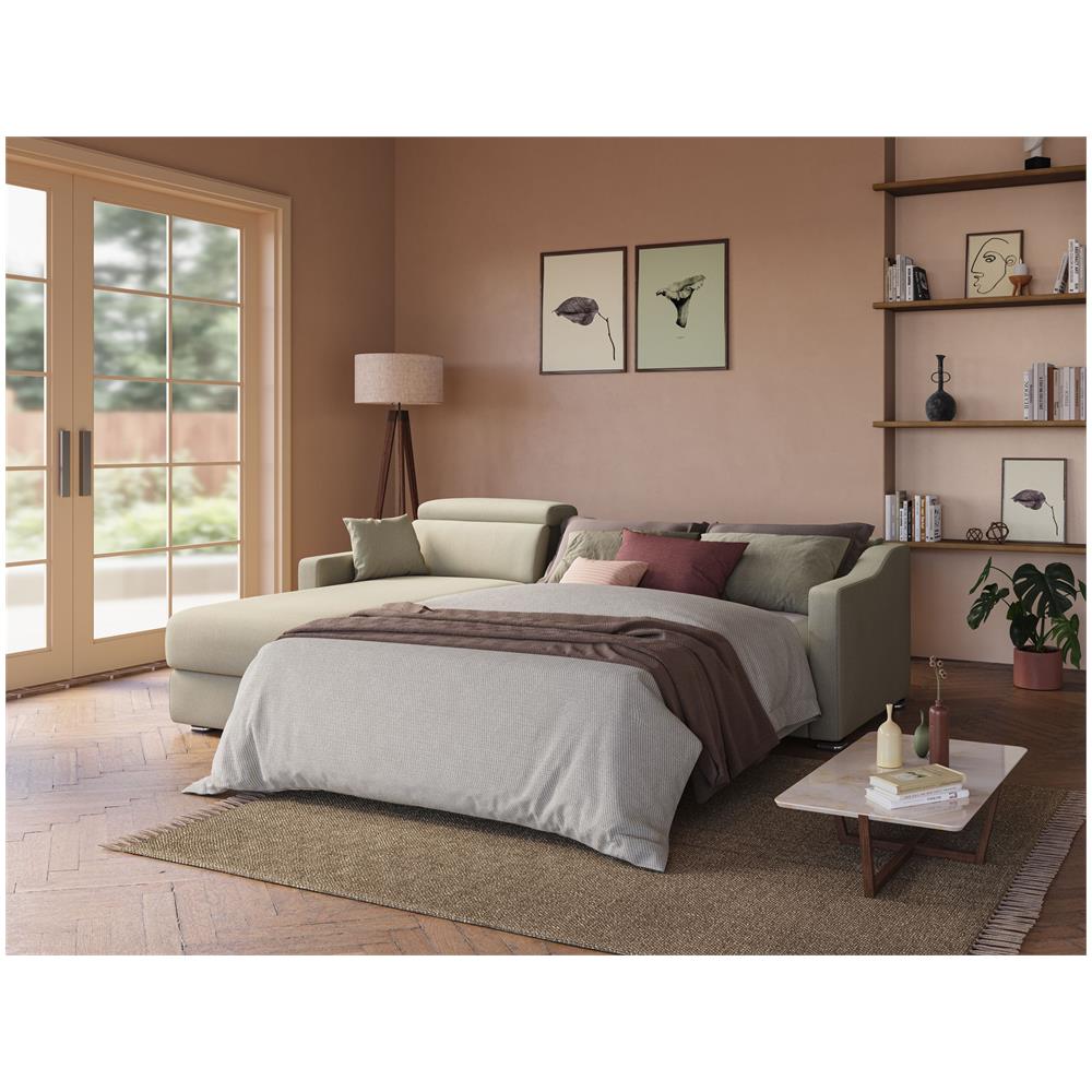 Amber Divano Letto Angolare In Tessuto Smacchiabile T05 Grigio 293 Cm Sinistro (mat. 160x197) - Foto 2
