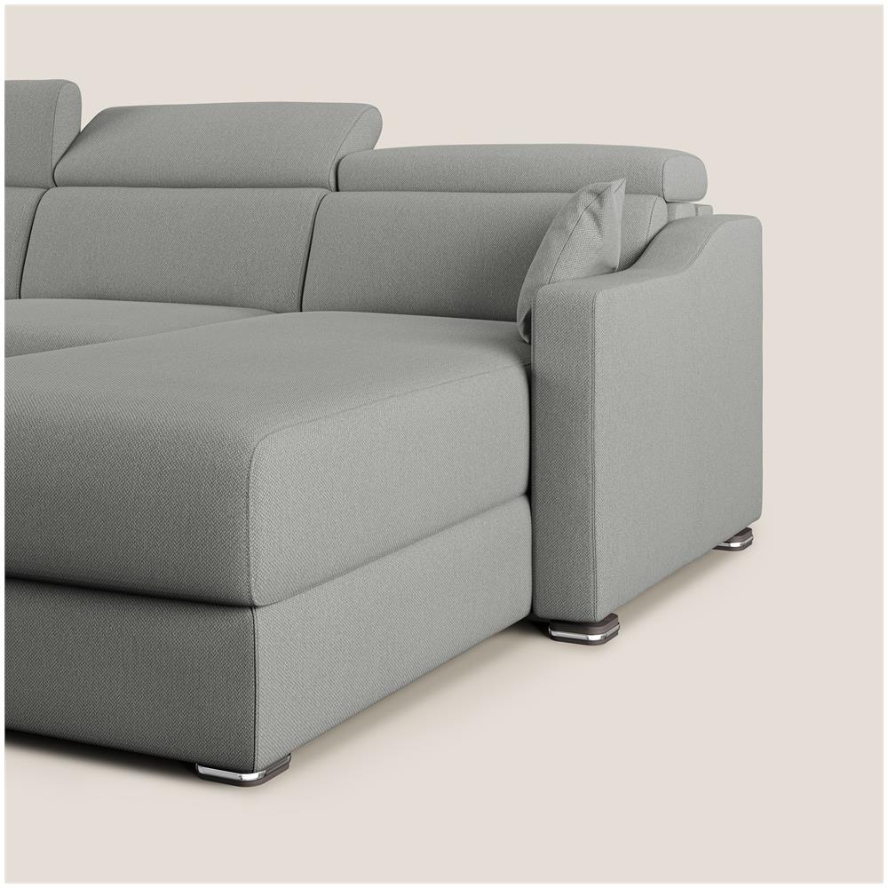 Amber Divano Letto Angolare In Tessuto Smacchiabile T05 Grigio 293 Cm Sinistro (mat. 160x197) - Foto 6