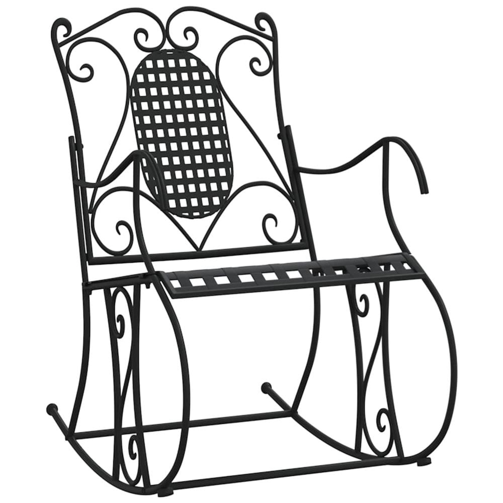 Panchina a Dondolo 84 cm Nera in Acciaio - Foto 2