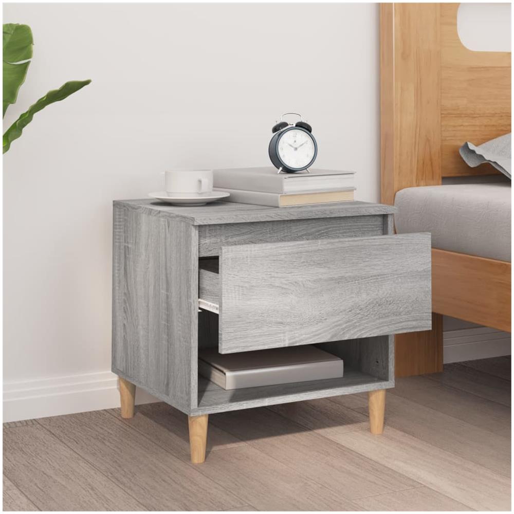 Comodino Grigio Sonoma 50x46x50 Cm In Legno Multistrato - Foto 3
