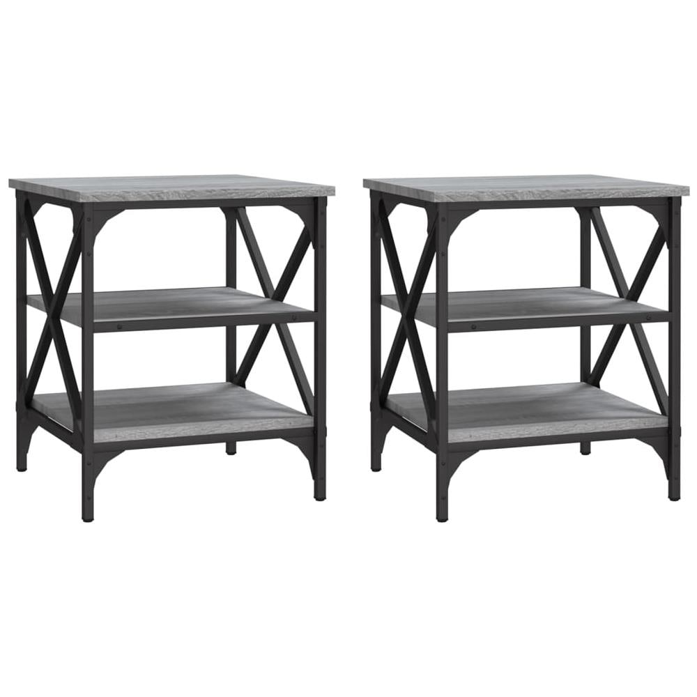 Tavolini 2 Pz Grigio Sonoma 40x42x50 Cm In Legno Multistrato - Foto 2