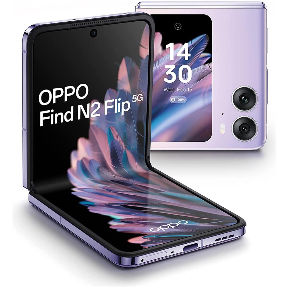Find N2 Flip 5G 256 GB 5G Dual Sim Display 6.8" AMOLED Slot Nano SD Fotocamera 50 Mpx Android Porpora - Foto 2