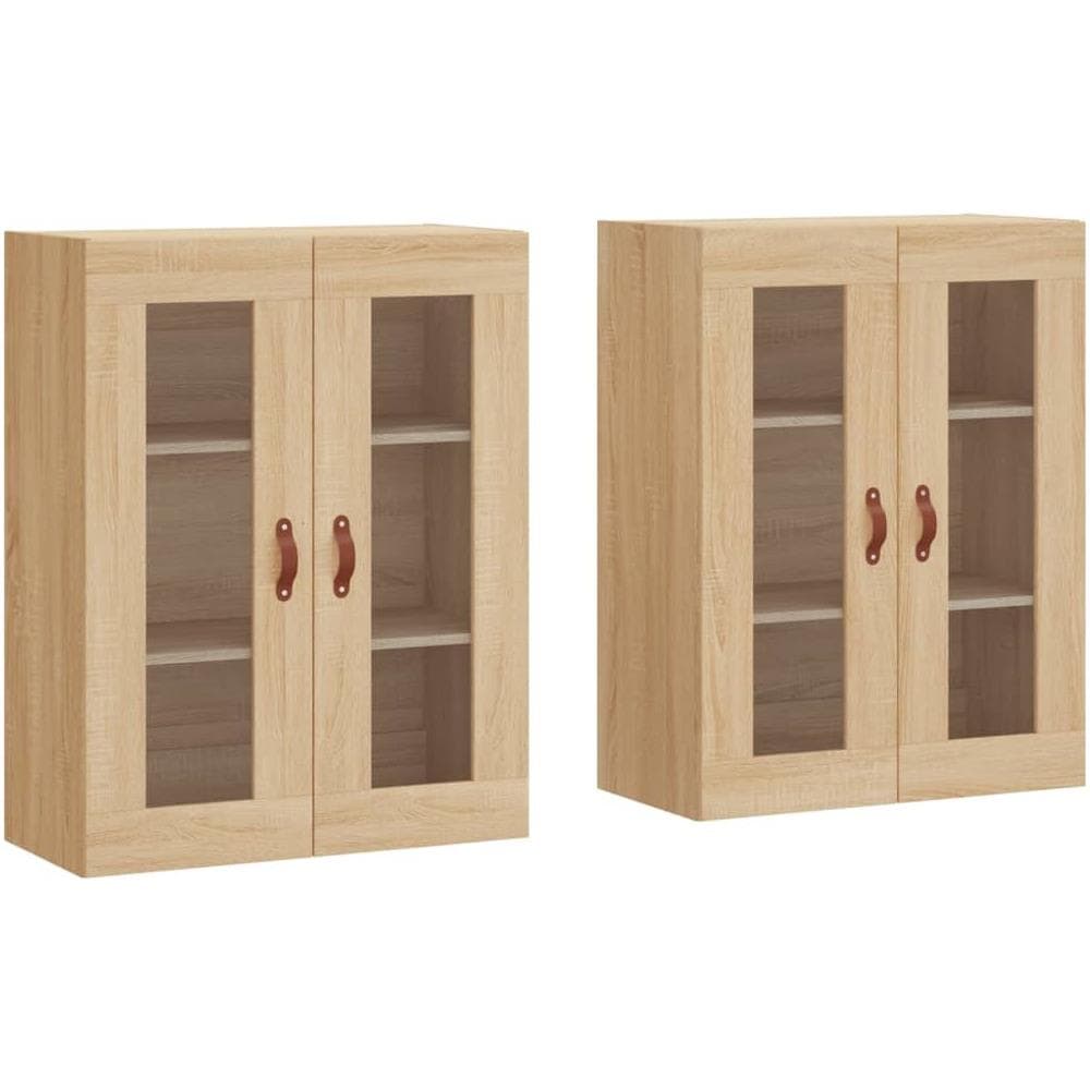 Armadietti A Parete 2 Pz Rovere Sonoma In Legno Multistrato - Foto 1