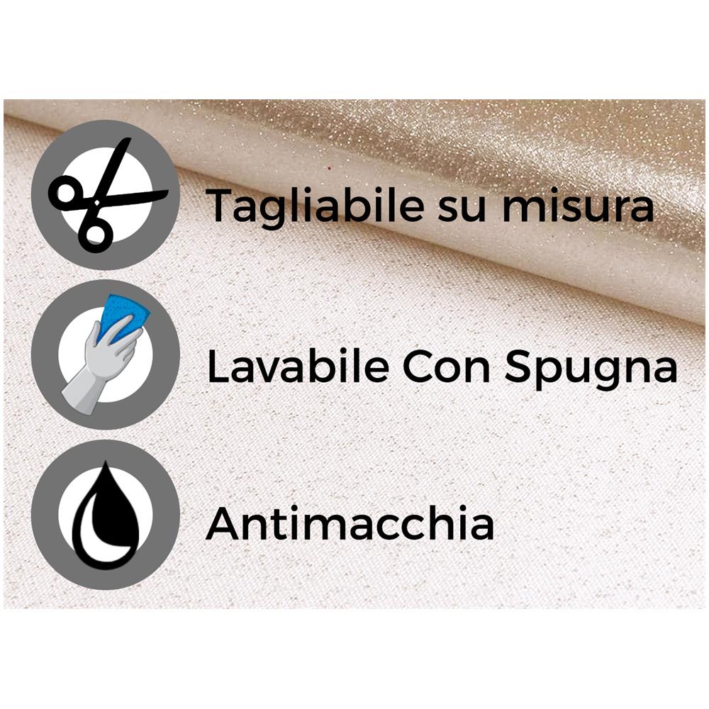 Tovaglia Natalizia Antimacchia Plastificata Pvc Trasparente Oro Proteggi Tavolo 140x140 Oro - Foto 2