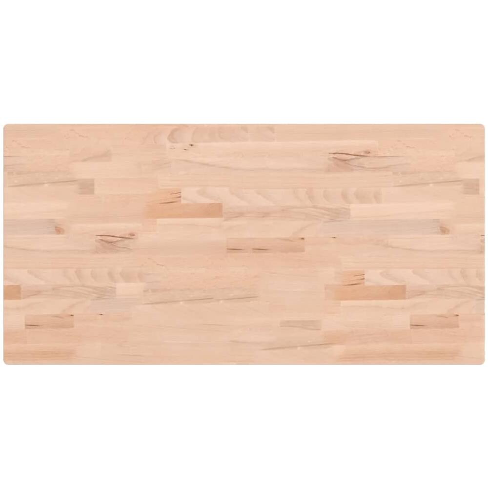 Piano Tavolo 100x50x2,5cm Rettangolare Legno Massello Di Faggio - Foto 2
