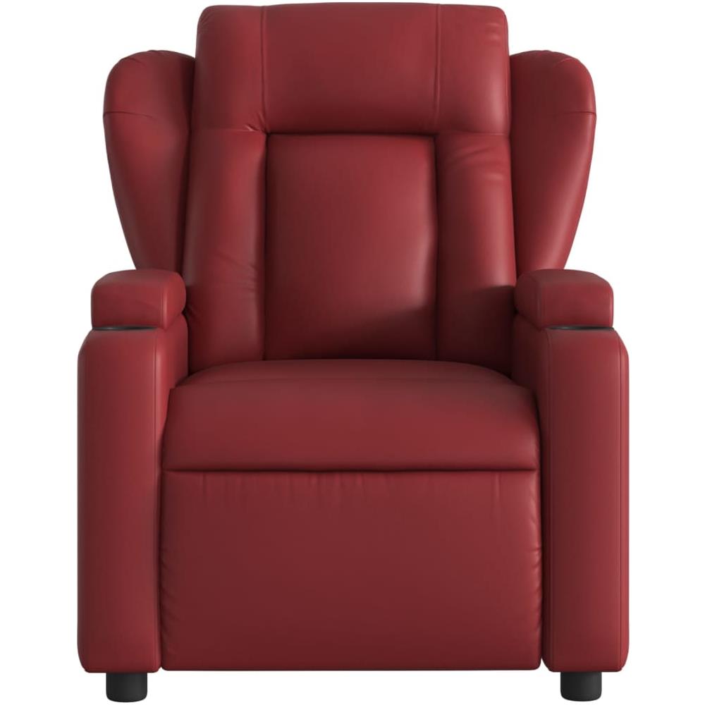 Poltrona Reclinabile Rosso Vino In Similpelle - Foto 2