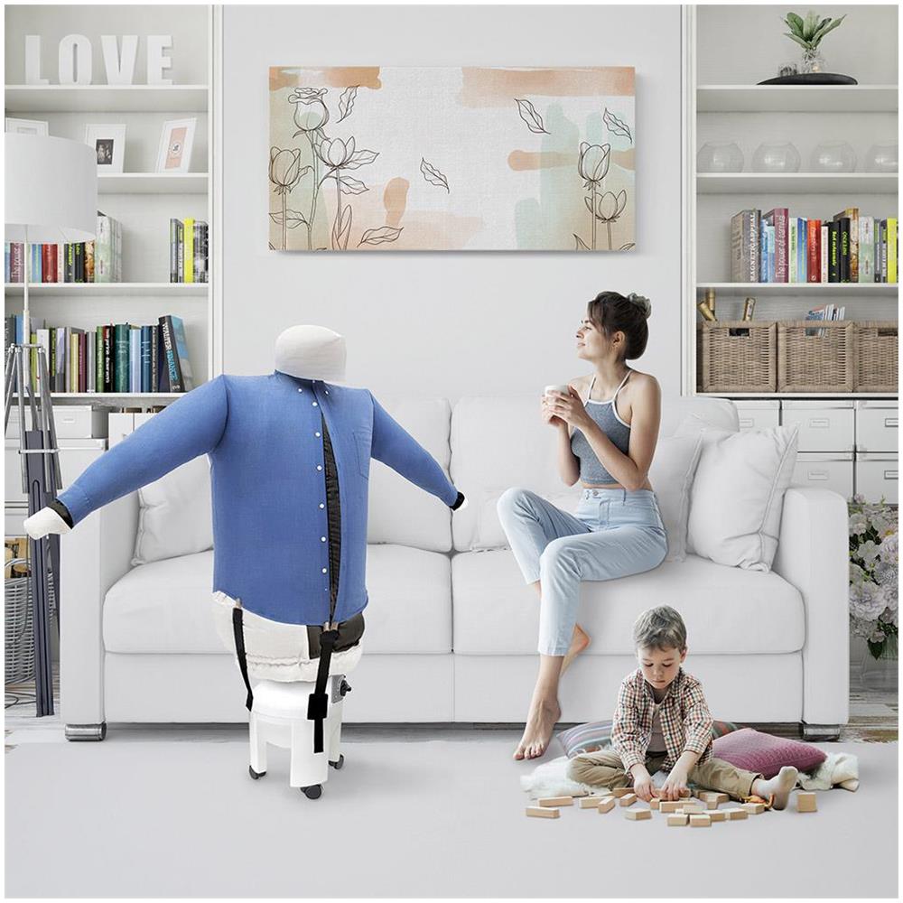 EOLO Stira Camicie SA02 INOX V6 Asciuga Automatico Camicie Camicette Stiratrice Asciugatrice Omino Gonfiabile Ferro Stiro Verticale Robot 4 Ruote 2 Programmi Made in Italy Garanzia 5 Anni A++ - Foto 2