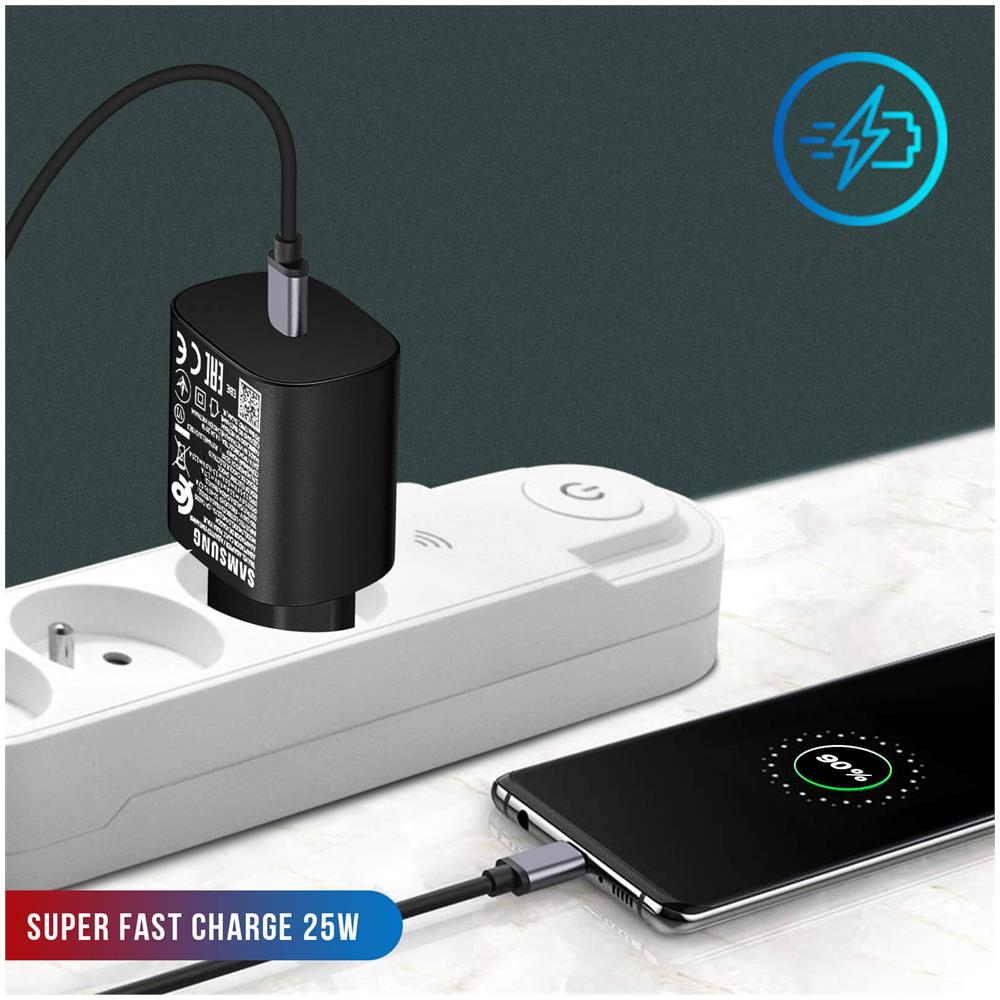 Caricabatterie per Ricarica Ultra-rapida (25 Watt) con Cavetto Colore Nero - Foto 8