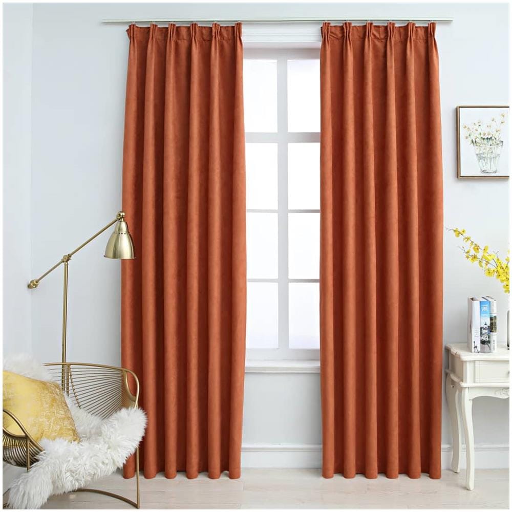 Tende Oscuranti Con Ganci 2 Pz Ruggine 140x245 Cm - Foto 1