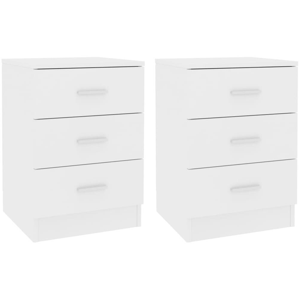 Comodini 2 pz Bianco 38x35x56 cm in Legno Ingegnerizzato - Foto 2