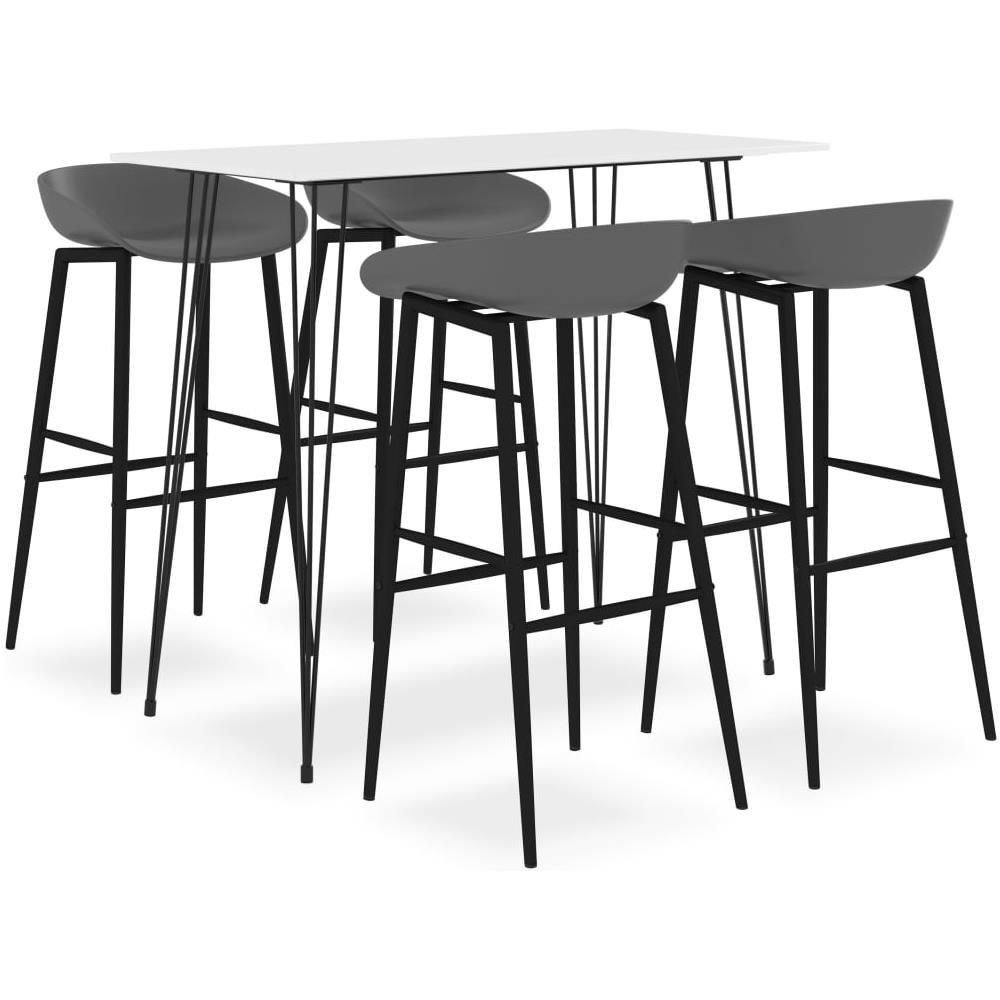 Set da Bar 5 pz Bianco e Grigio - Foto 1