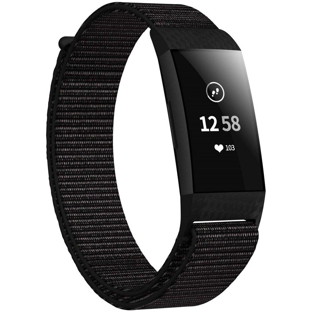 Bracciale Fitbit Charge 3/4 In Nylon Nero - Foto 1