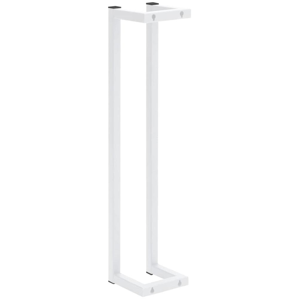 Portasciugamani Bianco 12,5x12,5x60 Cm In Acciaio - Foto 2