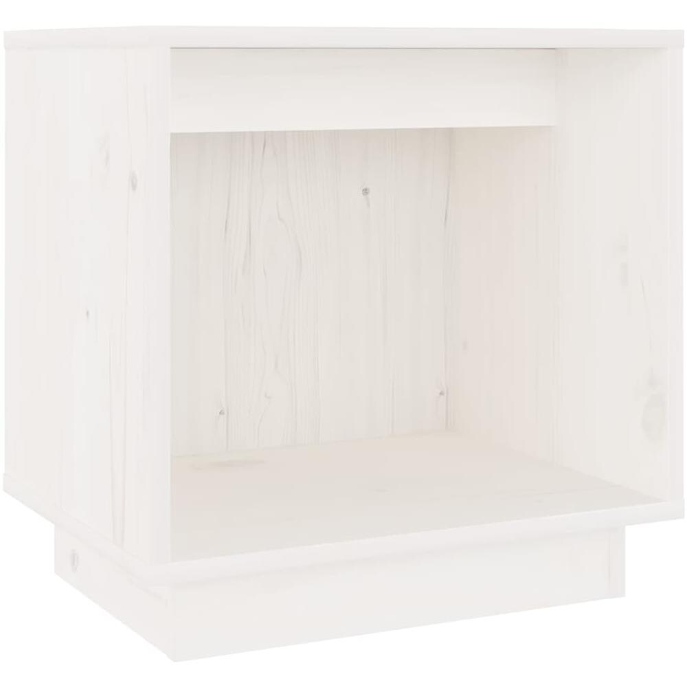 Comodino Bianco 40x30x40 Cm In Legno Massello Di Pino - Foto 2