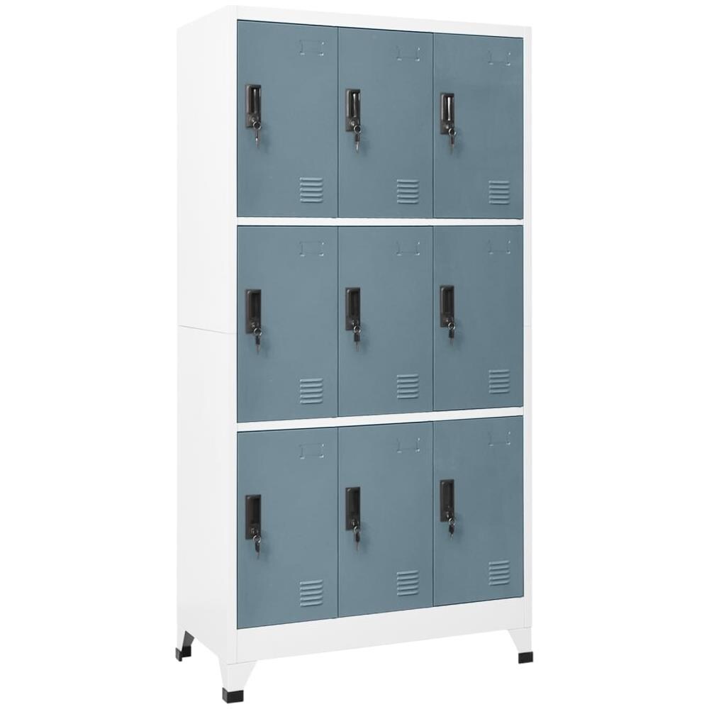 Armadietto Con Chiave Grigio Chiaro E Scuro 90x45x180cm Acciaio - Foto 1