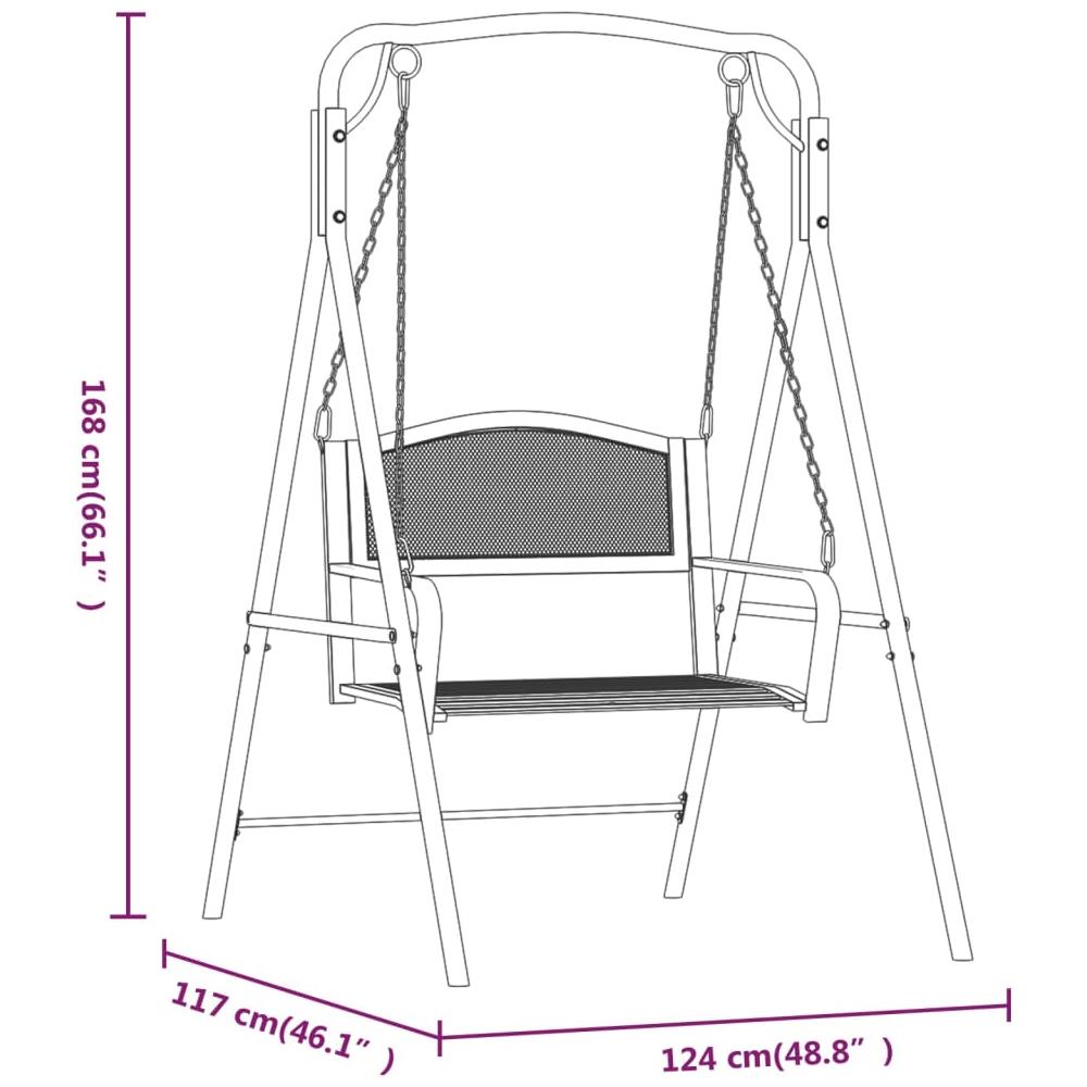 Dondolo 124 cm in Acciaio Nero - Foto 2