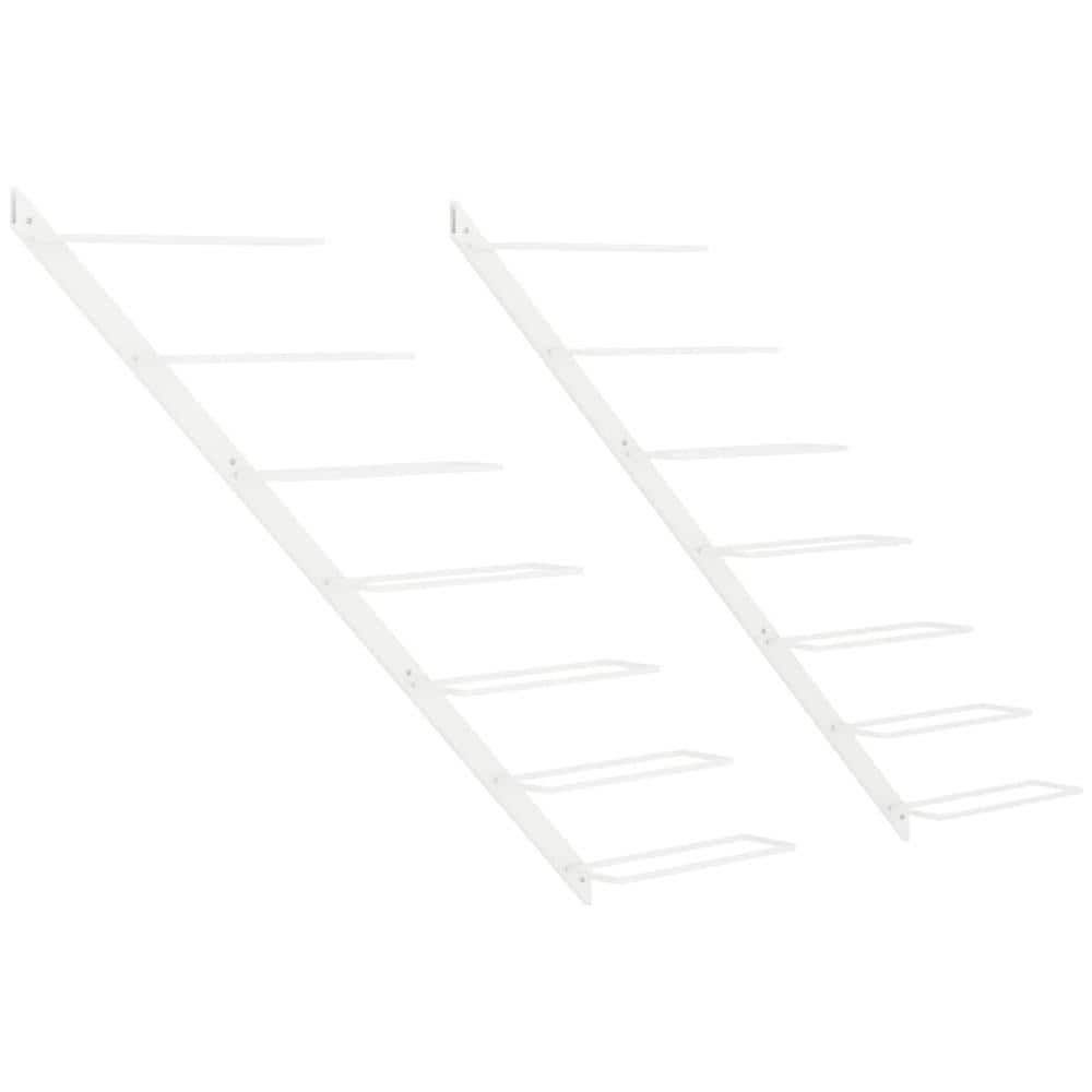 Portavini Da Parete Per 7 Bottiglie 2 Pz Metallo Bianco - Foto 2