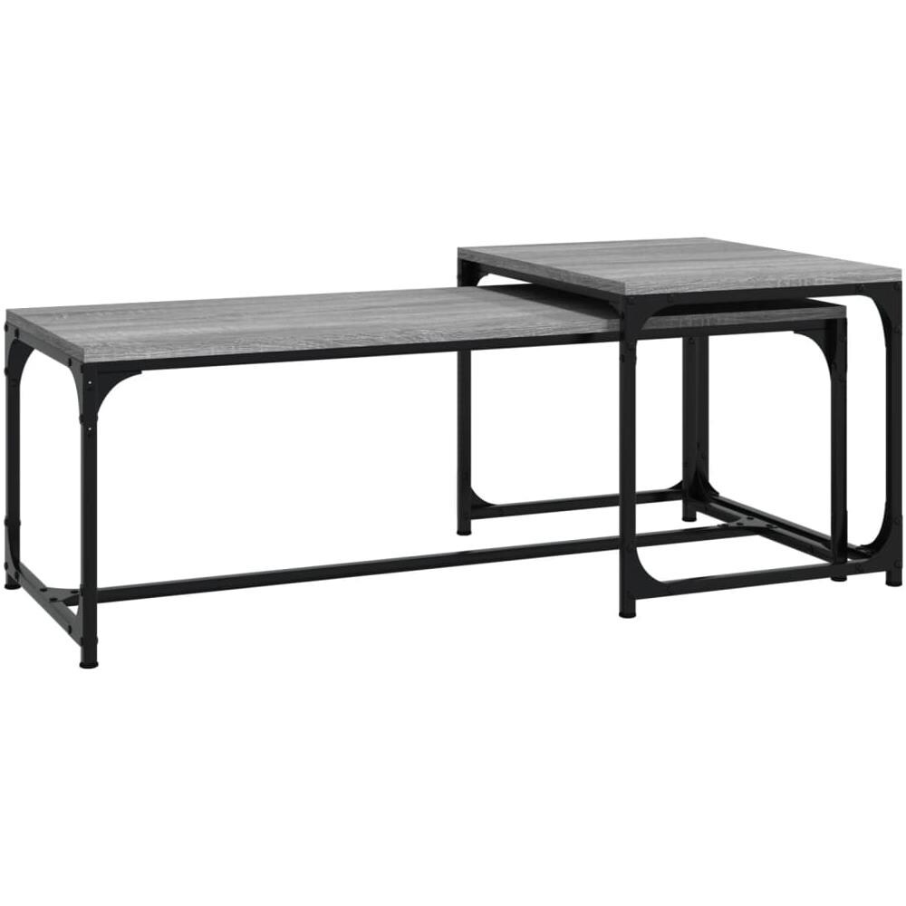 Tavolini Da Salotto 2 Pz Grigio Sonoma In Legno Multistrato - Foto 2