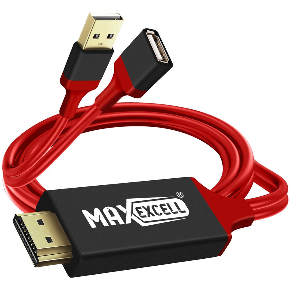 Cavo Usb Femmina Mhl A Hdmi Maschio + Usb Maschio Hd 2k Max Excell Nero / Rosso - Foto 1