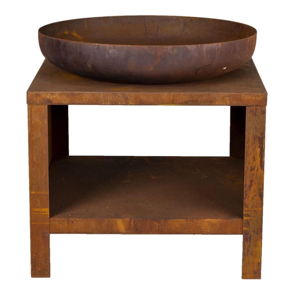 Braciere Con Spazio Per Deposito Legna 62 Cm Ruggine - Foto 2