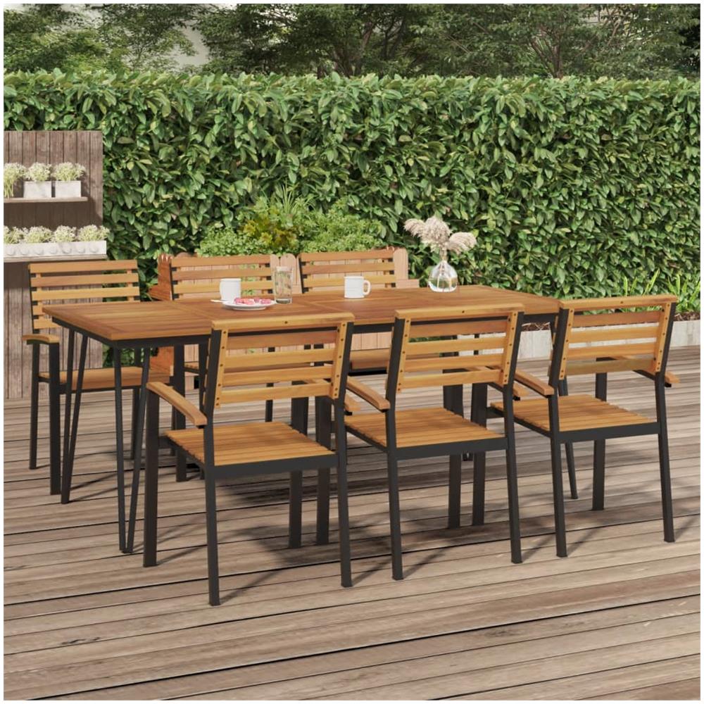 Tavolo Giardino Con Gambe Forcella 200x90x75 Cm Massello Acacia - Foto 1