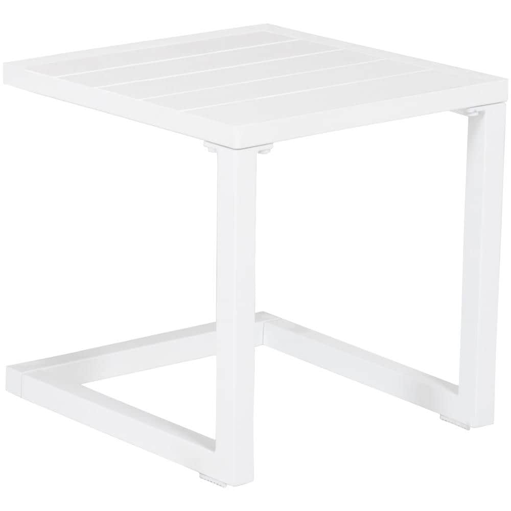 Set Di Lettino E Tavolino Barbados In Textilene Blu - Alluminio Bianco - Foto 2