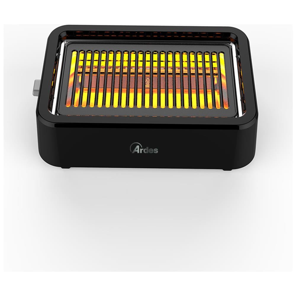 Barbecue Elettrico ARGRILL01 da 31,5 x 15 cm Antiaderente con Potenza 1300 W Colore Nero - Foto 2